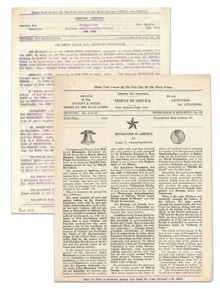 Item #140945530 Two newsletters from America for Americans: Intelligence Bulletins Nos. 50 &...