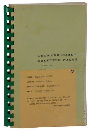 Item #140945570 Selected Poems. Leonard Cohen