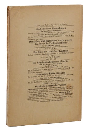 Die Grundlagen der Einsteinschen Gravitationstheorie