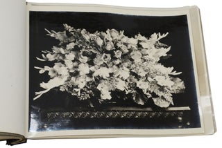 Floral arrangements for caskets, a sample catalog of 18 macabre silver gelatin photographs