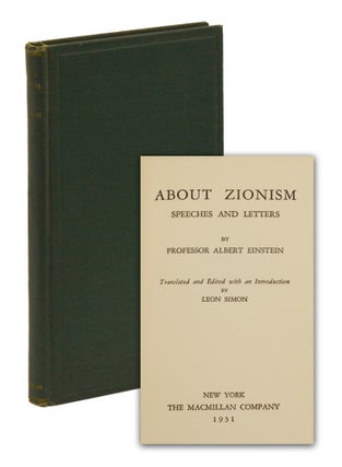Item #140945879 About Zionism: Speeches and Letters. Albert Einstein, Leon Simon