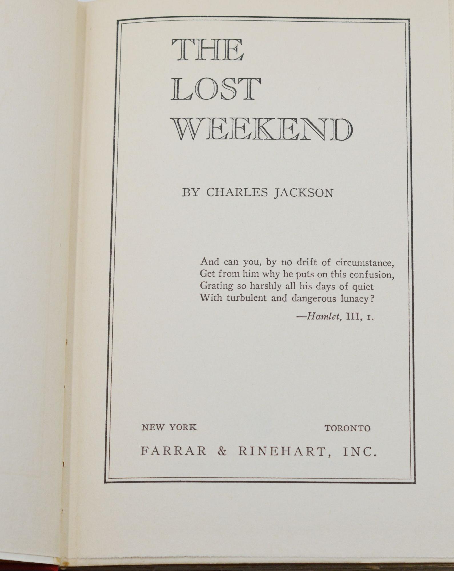 Lost Weekend Script Lost Weekend