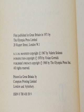 S.C.U.M. (Society for Cutting Up Men) Manifesto