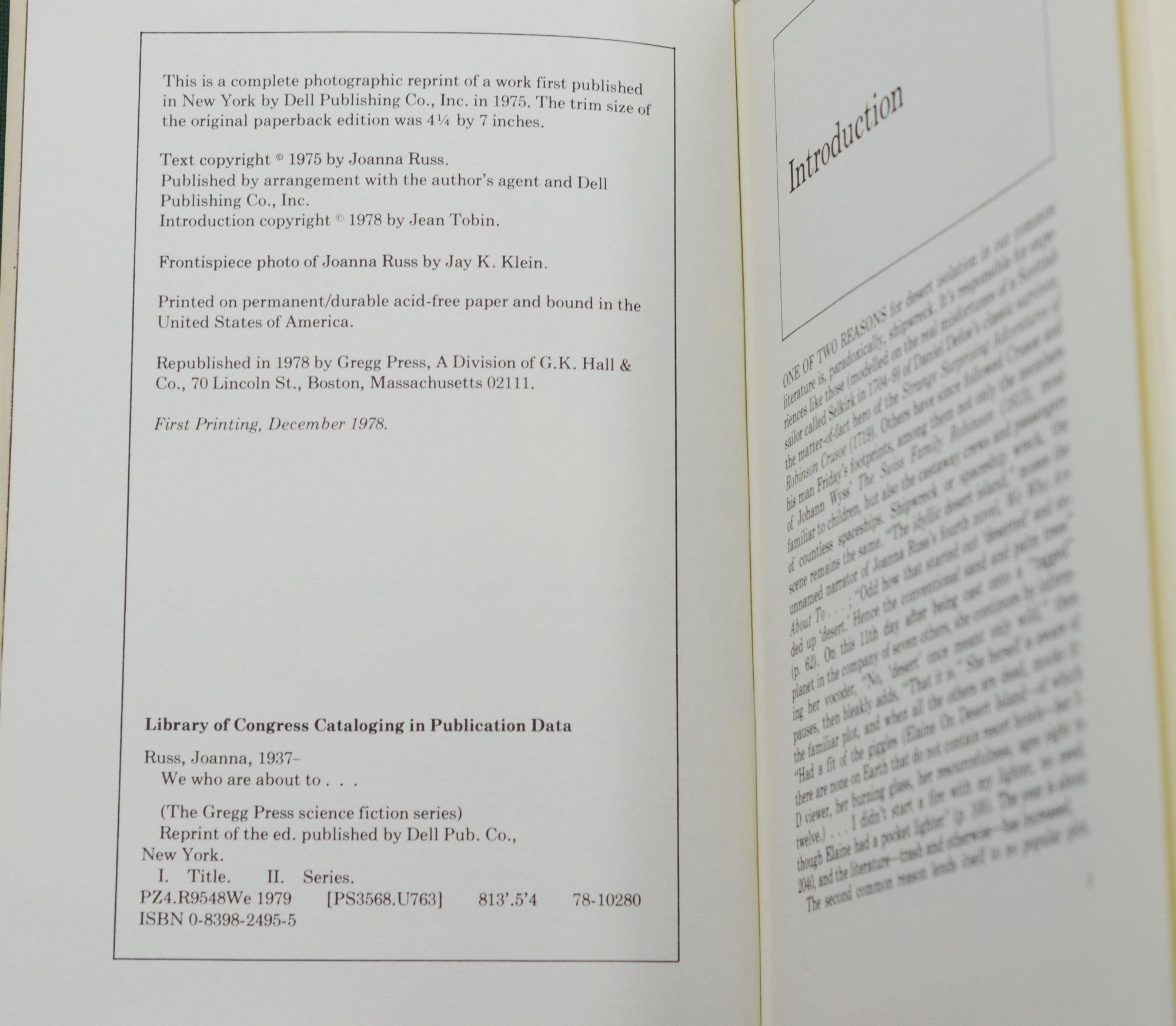 We Who Are About To.. | Joanna Russ, Jean Tobin, Introduction | First ...