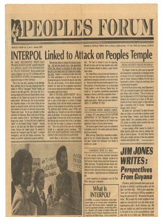 Peoples Forum: A Community News Service (12 original issues of the newsletter for Jim Jones' People's Temple)
