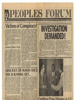 Peoples Forum: A Community News Service (12 original issues of the newsletter for Jim Jones' People's Temple)