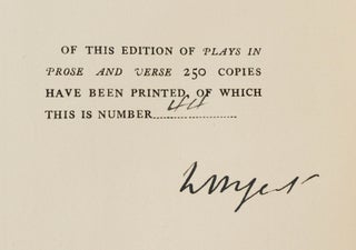 Plays in Prose and Verse