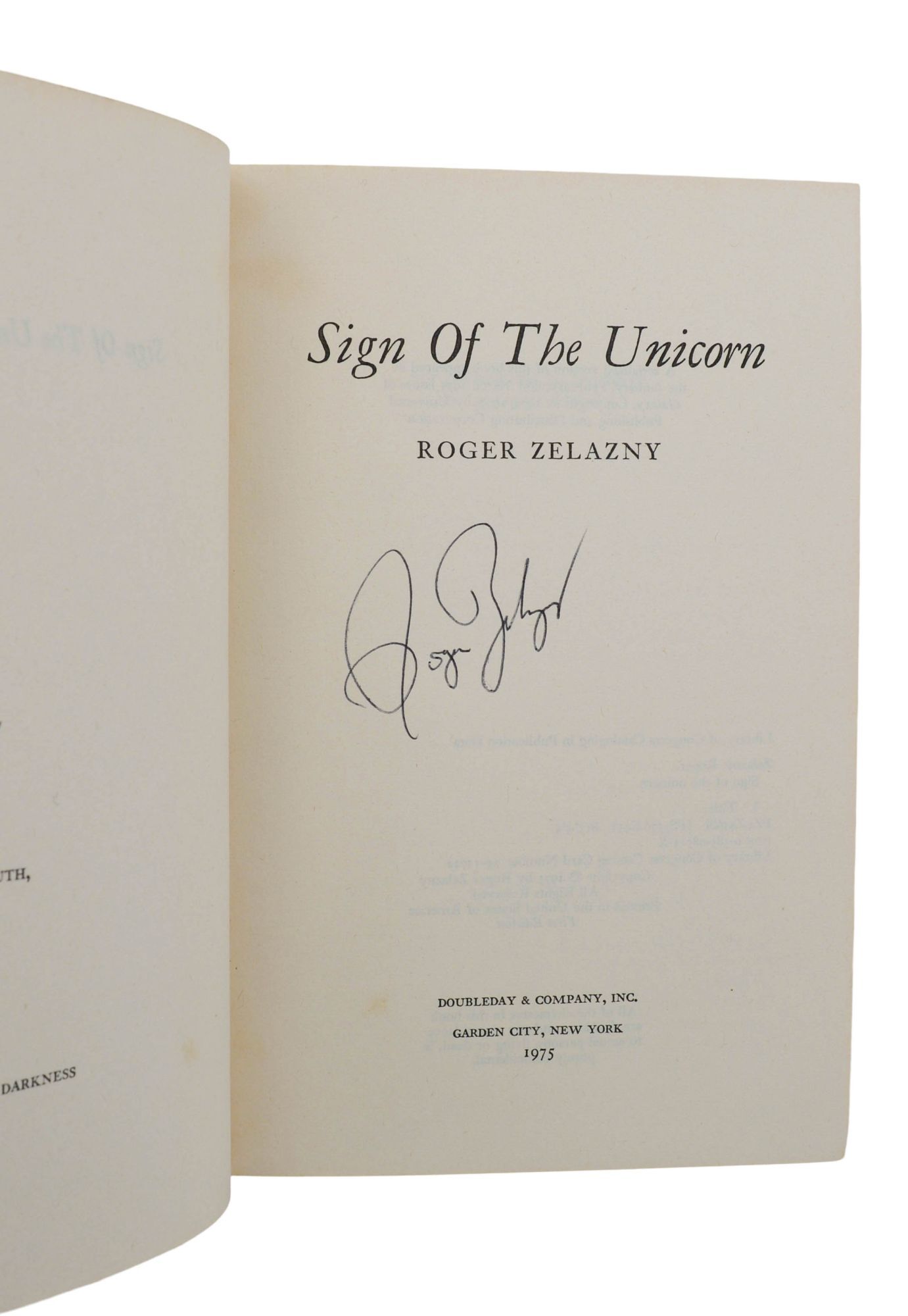 Sign of the Unicorn | Roger Zelazny | First Edition