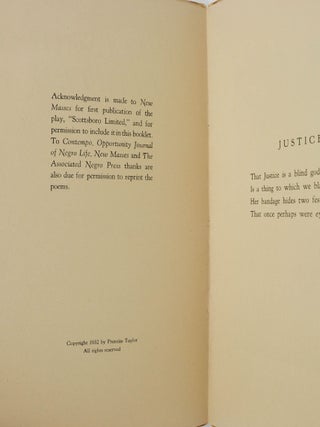 Scottsboro Limited. Four Poems and a Play in Verse.