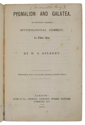 Pygmalion and Galatea. An Entirely Original Mythological Comedy. In Three Acts.