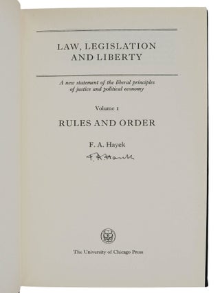 Law, Legislation and Liberty, Volume 1: Rules and Order