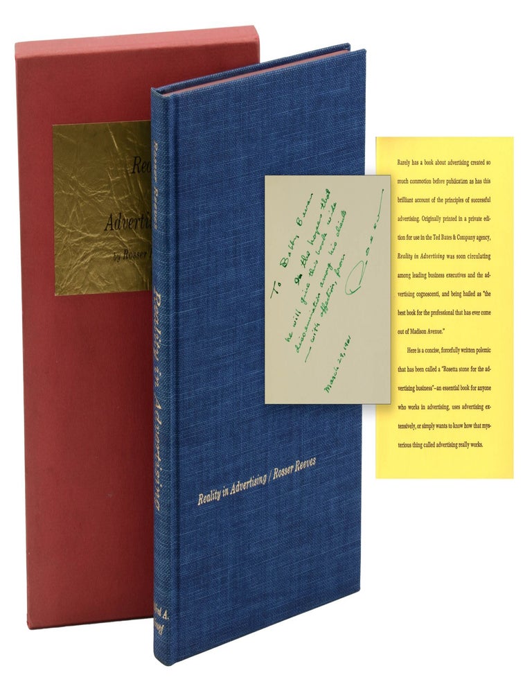 Reality in Advertising | Rosser Reeves | First Trade Edition