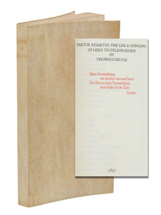 Item #140947580 Sartor Resartus: The Life & Opinions of Herr Teufelsdroeckh. Thomas Carlyle