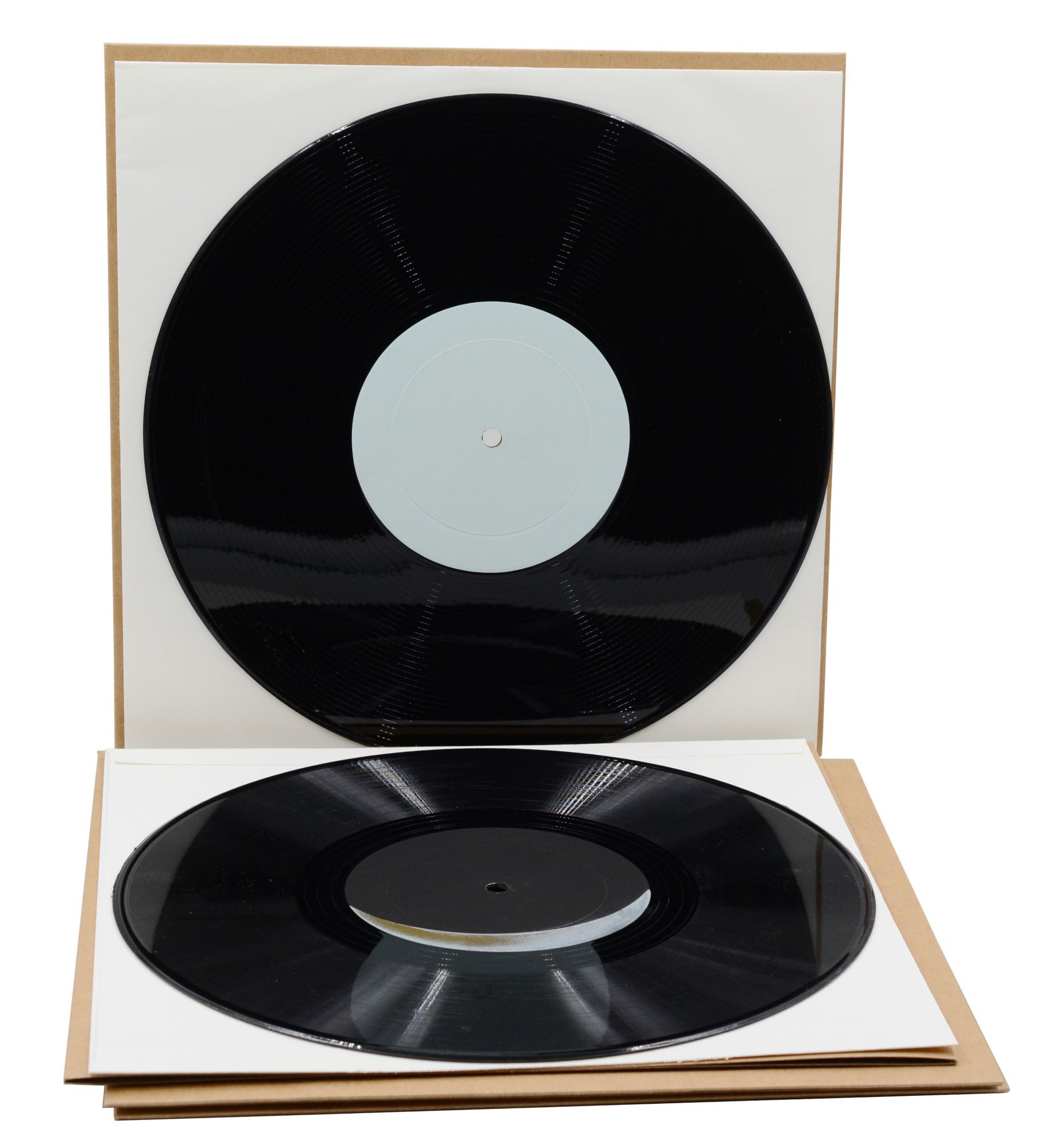 A suite of five 10-inch records with colored labels in place of