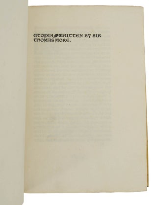 Utopia. Written by Sir Thomas More.