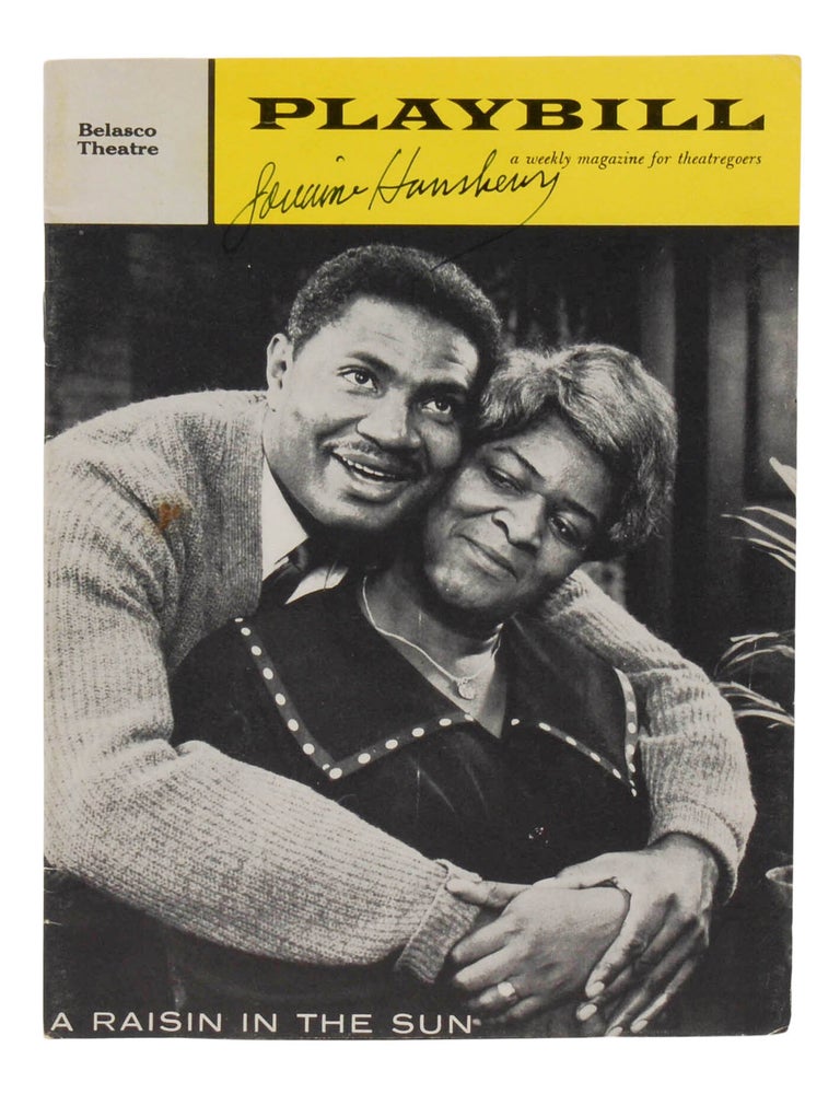 Item #140947613 Playbill for A Raisin in the Sun at the Belasco Theatre for the week of November 9, 1959. Lorraine Hansberry.