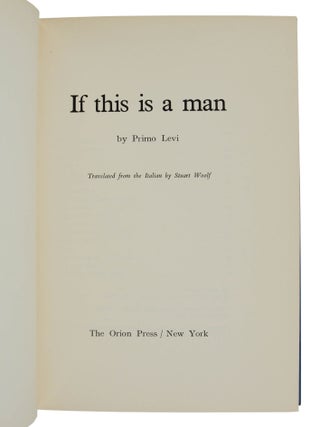 If This Is a Man (Survival in Auschwitz)