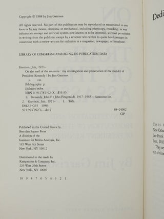 On the Trail of the Assassins: My Investigation and Prosecution of the Murder of President Kennedy
