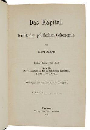 Das Kapital: Kritik der politischen Oekonomie (Capital: A Critique of Political Economy)