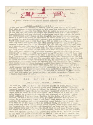 Early 1960s UFO archive of correspondence, club notes from the Flying Saucer Observer Group, newspaper clippings, and issues of Flying Saucer News and other fanzines