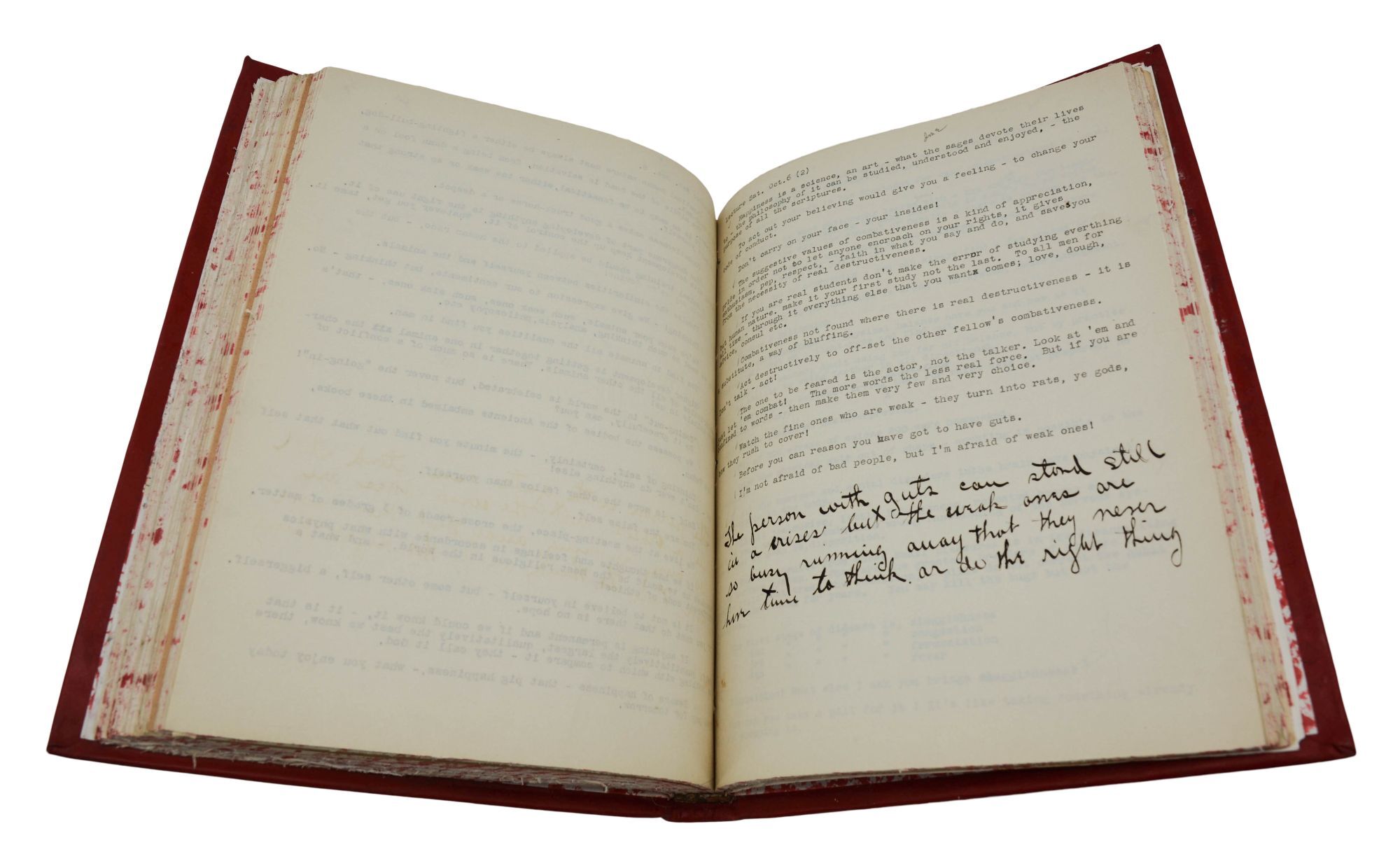 Type Written Notes Bound Collection of Annotated Typewritten Notes for Yoga Instruction by ...