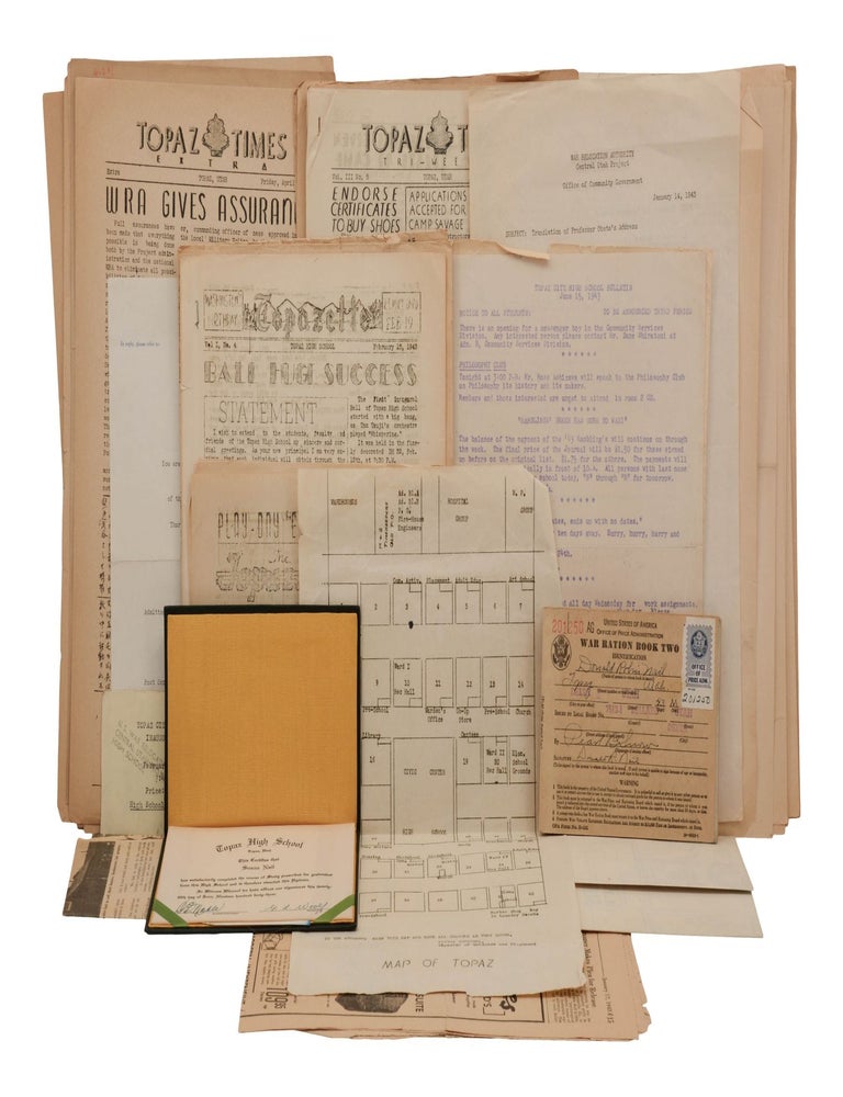 Item #140948100 [Japanese Internment] Archive of Documents from the Central Utah Relocation Center [including] The Topazette, The Topaz Times, [and] Topazu Taimuzu. Taro Katayama, Susan Nail, Managing, Collection of.