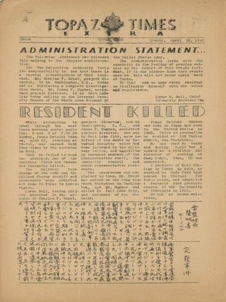 [Japanese Internment] Archive of Documents from the Central Utah Relocation Center [including] The Topazette, The Topaz Times, [and] Topazu Taimuzu