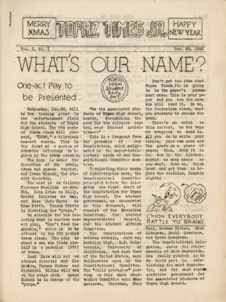 [Japanese Internment] Archive of Documents from the Central Utah Relocation Center [including] The Topazette, The Topaz Times, [and] Topazu Taimuzu
