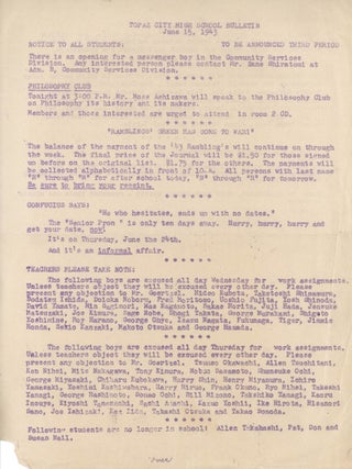 [Japanese Internment] Archive of Documents from the Central Utah Relocation Center [including] The Topazette, The Topaz Times, [and] Topazu Taimuzu