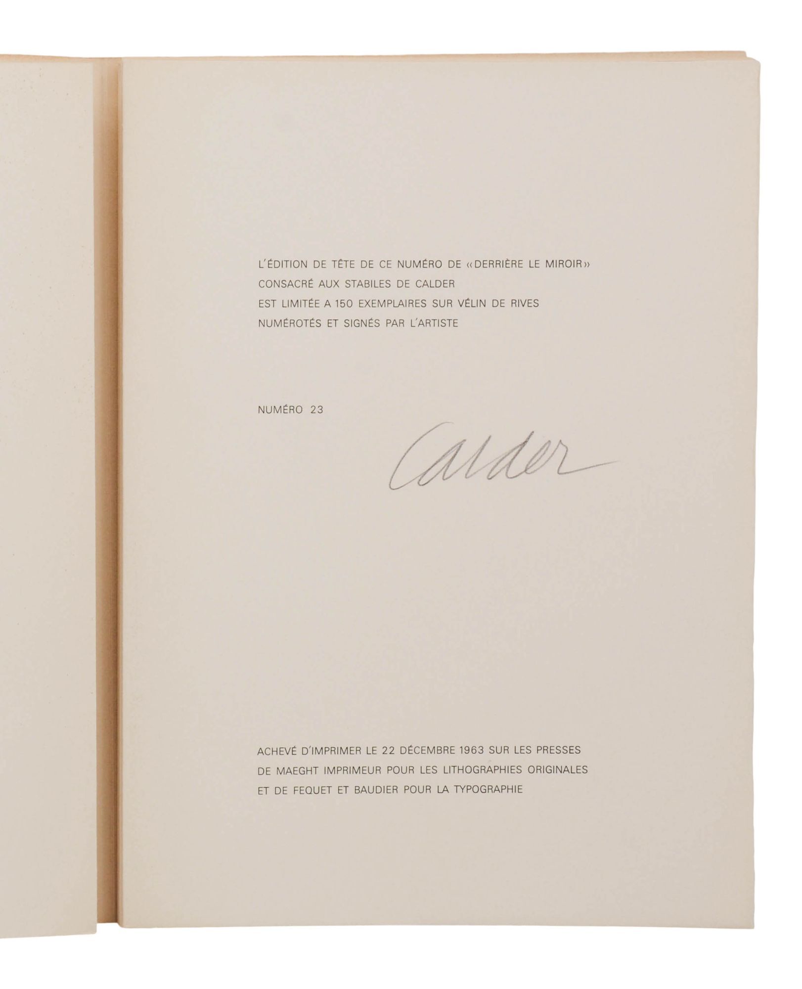 Derriere le Miroir: Calder Stabiles | Alexander Calder | First Edition