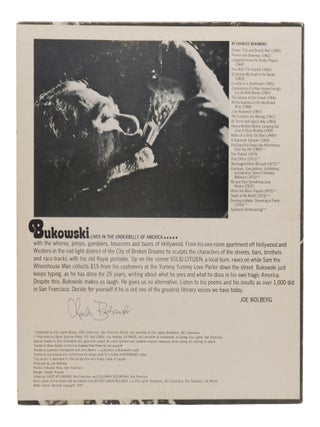Bukowski: Poems & Insults! Live Reading at City Lights Poets Theater, San Francisco, September 14, 1973