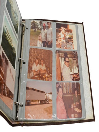 Original photograph album devoted to big rigs and truckers in the late 1970s