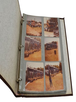 Original photograph album devoted to big rigs and truckers in the late 1970s