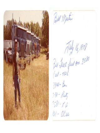 Original photograph album devoted to big rigs and truckers in the late 1970s