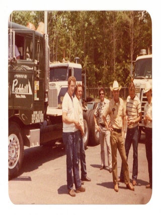 Original photograph album devoted to big rigs and truckers in the late 1970s