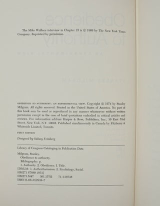 Obedience to Authority: An Experimental View