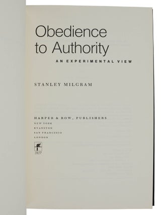 Obedience to Authority: An Experimental View