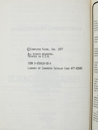 Set of Conference Proceedings of the West Coast Computer Faire: Conference Proceedings of the First West Coast Computer Faire; Conference Proceedings of the Second West Coast Computer Faire; The Best of the Computer Faires Volumes III-VII