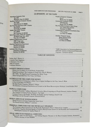 Set of Conference Proceedings of the West Coast Computer Faire: Conference Proceedings of the First West Coast Computer Faire; Conference Proceedings of the Second West Coast Computer Faire; The Best of the Computer Faires Volumes III-VII