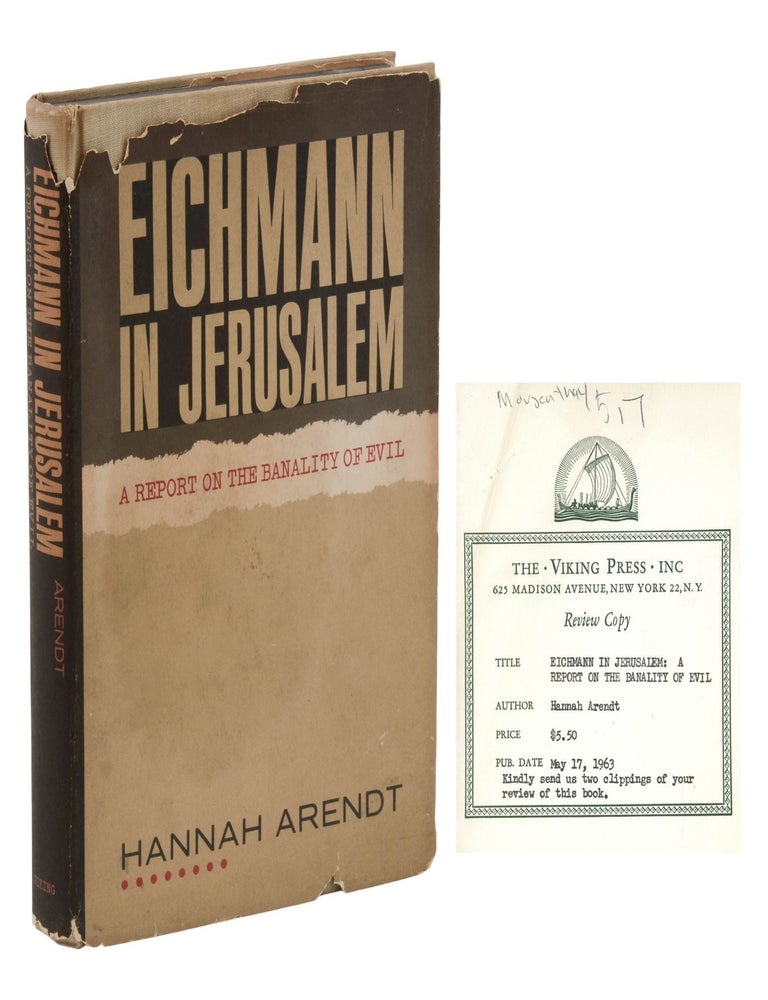Item #140948706 Eichmann in Jerusalem: A Report on the Banality of Evil. Hannah Arendt.