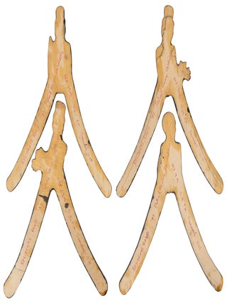 Four hand-painted wooden boomerangs of the avant-garde band The Residents