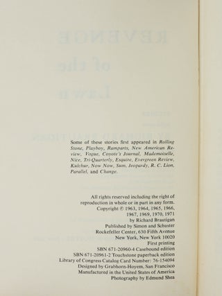 Revenge of the Lawn: Stories 1962-1970