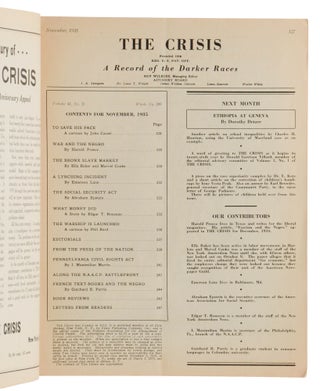 The Crisis: A Record of the Darker Races November 1935. Volume 42, No. 11. Whole Number 299.