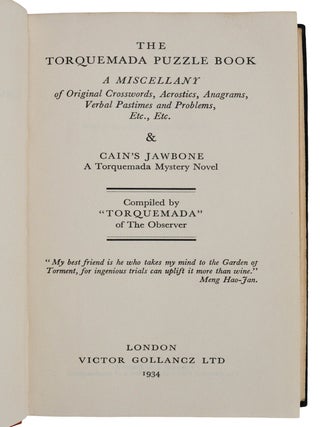 The Torquemada Puzzle Book: A Miscellany of Crosswords, Acrostics, Anagrams, Verbal Pastimes and Problems, Etc., Etc. & Cain's Jawbone: A Torquemada Mystery Novel