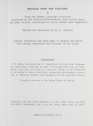 Message from the Pleiades: The Contact Notes of Eduard Billy Meier