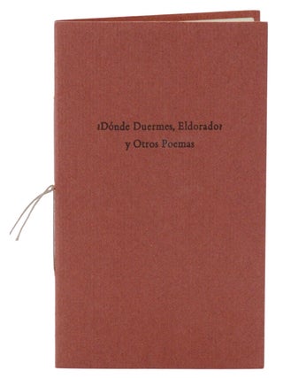 Item #140949233 Donde Duermes, Eldorado? y Otros Poemas. Clark Ashton Smith, Clerigo Herrero,...