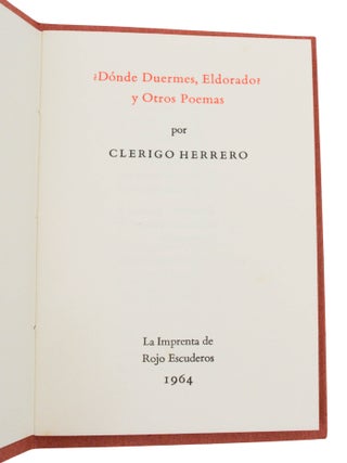 Donde Duermes, Eldorado? y Otros Poemas