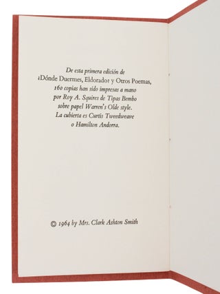 Donde Duermes, Eldorado? y Otros Poemas