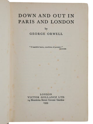Down and Out in Paris and London