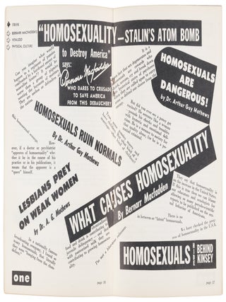 ONE Magazine: The Homosexual Viewpoint (104 early issues)